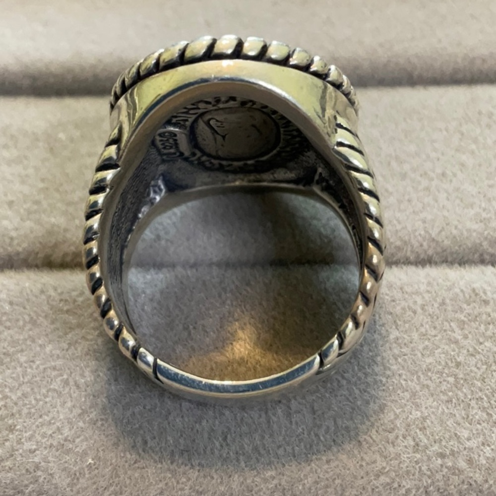 Carolyn Pollack Beautiful Sterling Silver Blue Beige Lace Agate Ring - Picture 5 of 5